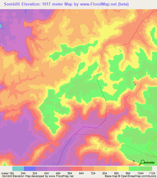 Sombilli,Guinea Elevation Map