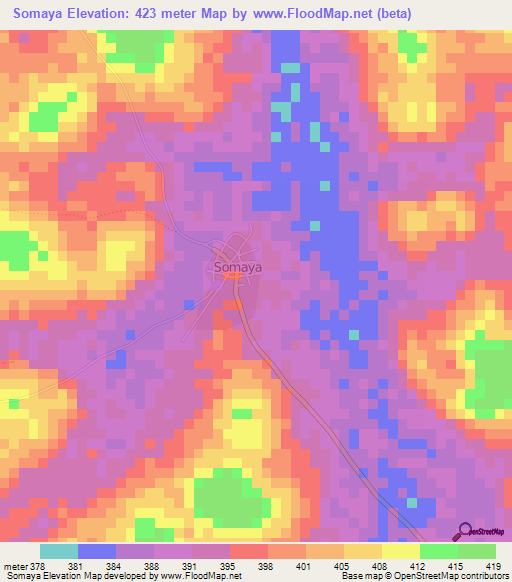 Somaya,Guinea Elevation Map