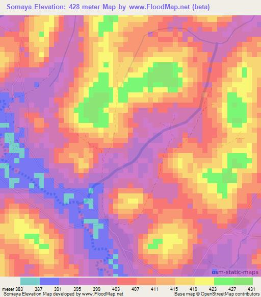 Somaya,Guinea Elevation Map