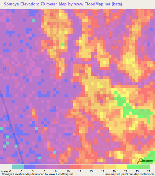 Somaya,Guinea Elevation Map