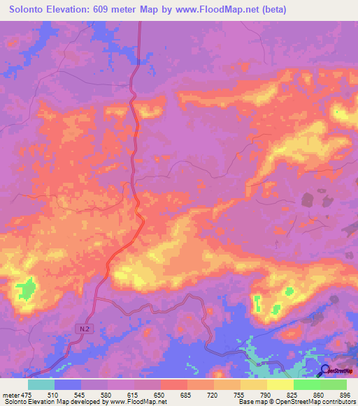 Solonto,Guinea Elevation Map