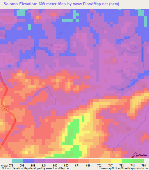 Solonto,Guinea Elevation Map