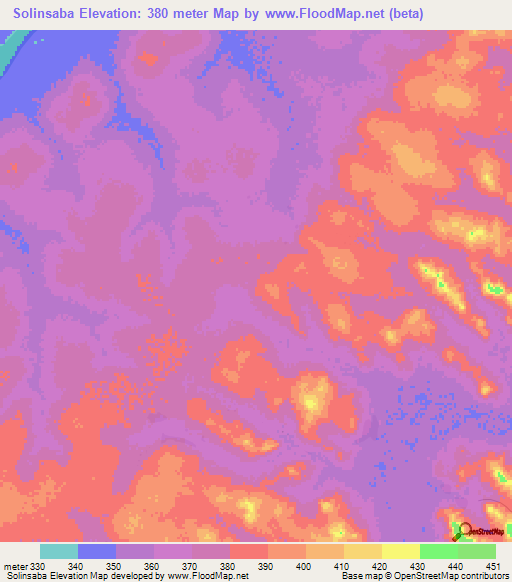 Solinsaba,Guinea Elevation Map