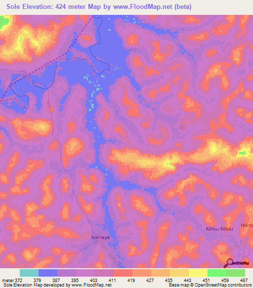 Sole,Guinea Elevation Map