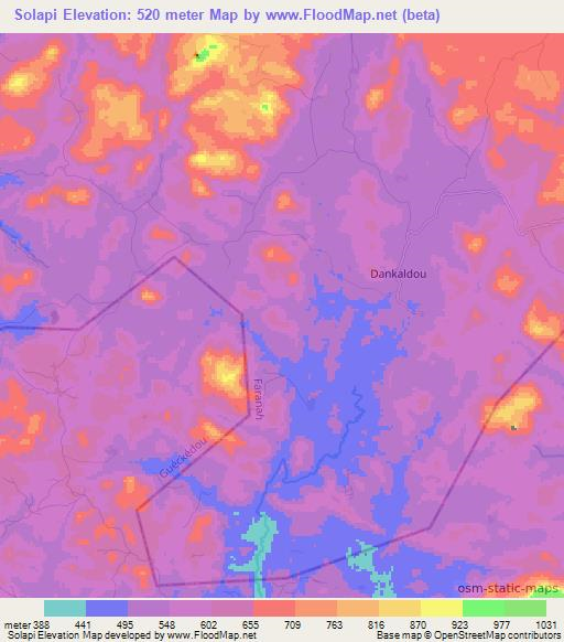 Solapi,Guinea Elevation Map