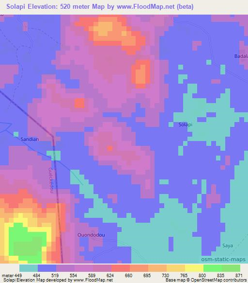 Solapi,Guinea Elevation Map