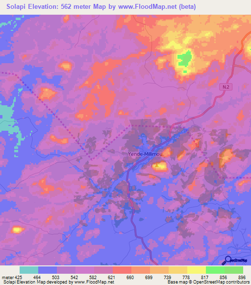 Solapi,Guinea Elevation Map