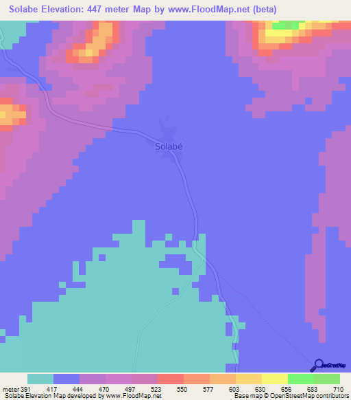 Solabe,Guinea Elevation Map