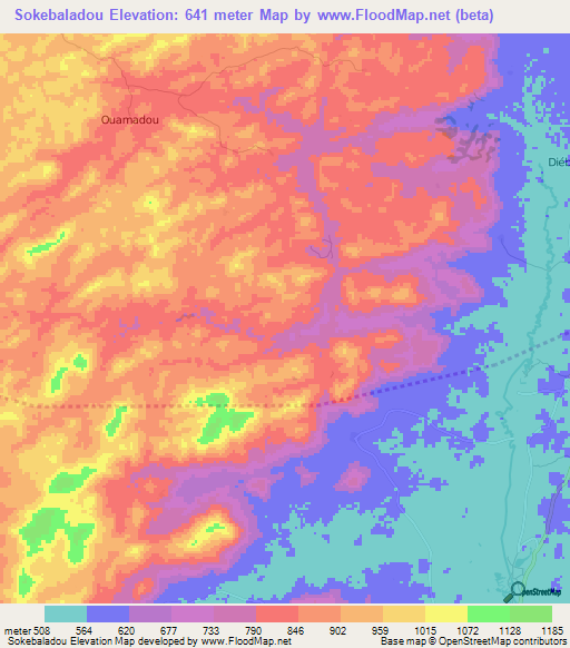 Sokebaladou,Guinea Elevation Map