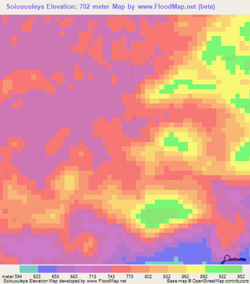 Soiououleya,Guinea Elevation Map