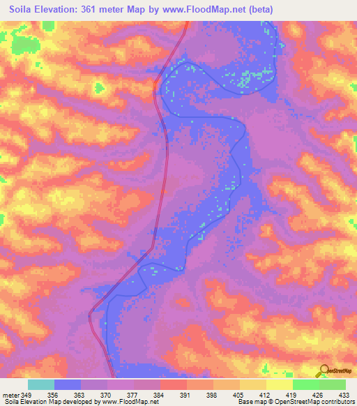 Soila,Guinea Elevation Map