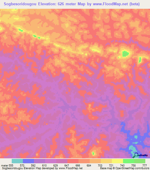 Sogbesoridougou,Guinea Elevation Map