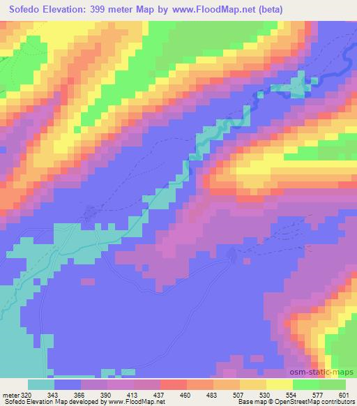 Sofedo,Guinea Elevation Map