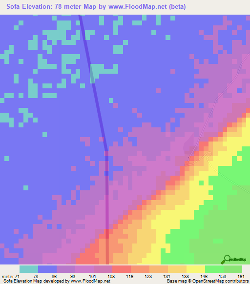 Sofa,Guinea Elevation Map