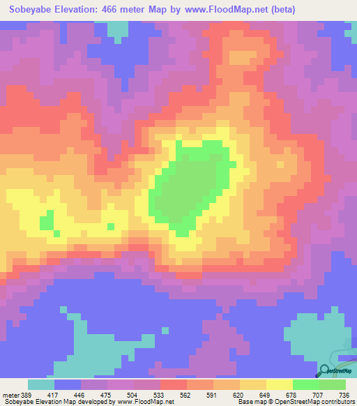 Sobeyabe,Guinea Elevation Map