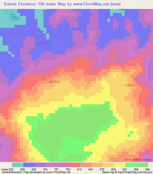 Sobeia,Guinea Elevation Map