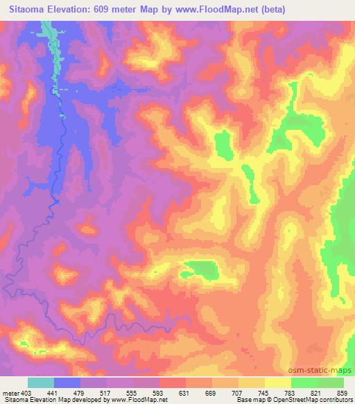 Sitaoma,Guinea Elevation Map