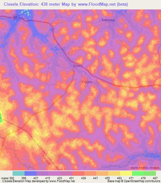 Cissela,Guinea Elevation Map