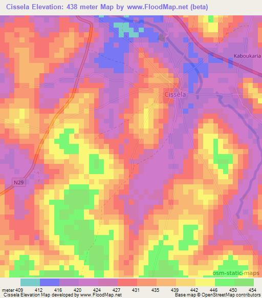 Cissela,Guinea Elevation Map