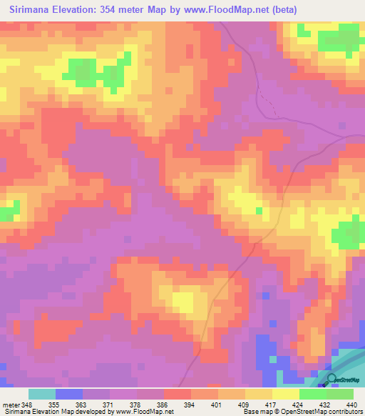 Sirimana,Guinea Elevation Map