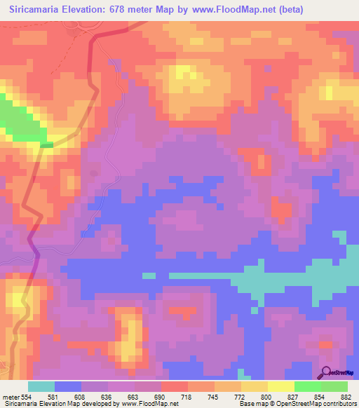 Siricamaria,Guinea Elevation Map