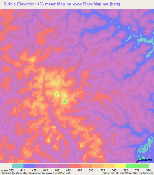 Siriaia,Guinea Elevation Map