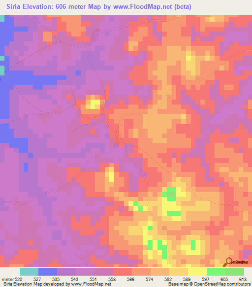 Siria,Guinea Elevation Map