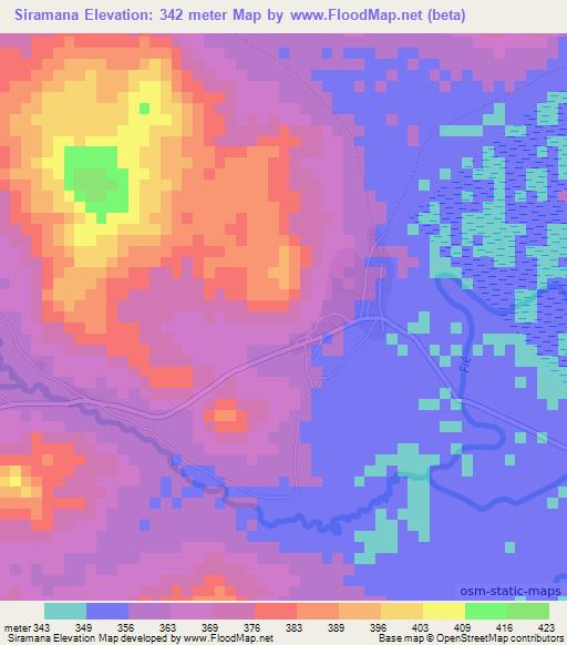 Siramana,Guinea Elevation Map