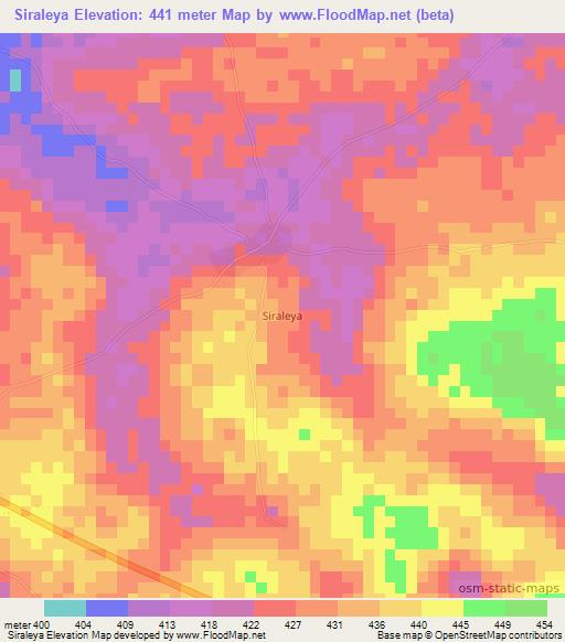 Siraleya,Guinea Elevation Map