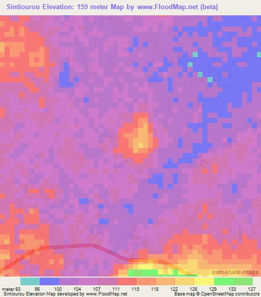 Sintiourou,Guinea Elevation Map