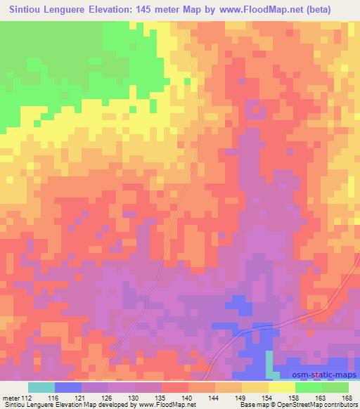 Sintiou Lenguere,Guinea Elevation Map