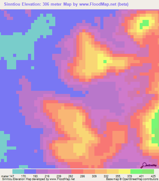 Sinntiou,Guinea Elevation Map