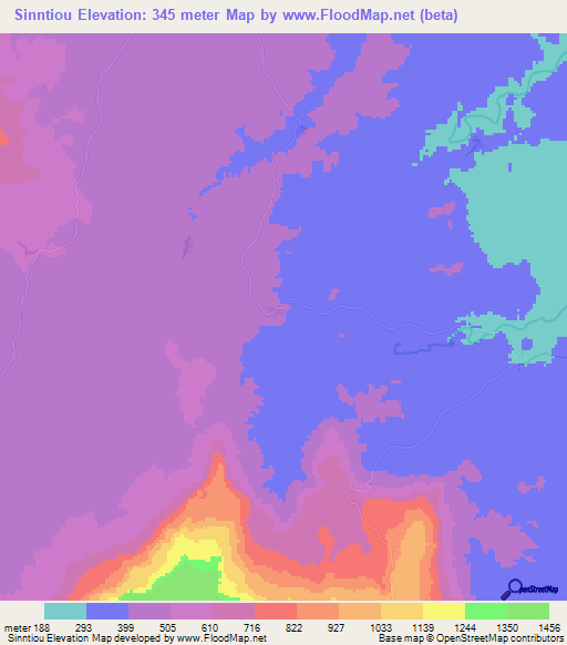 Sinntiou,Guinea Elevation Map