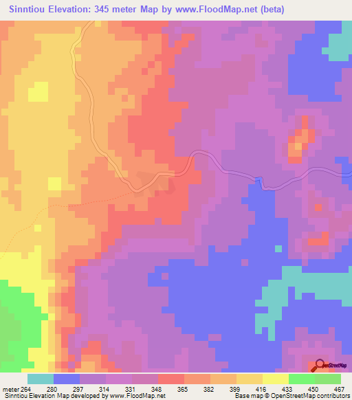 Sinntiou,Guinea Elevation Map