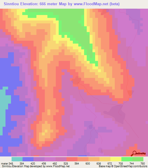 Sinntiou,Guinea Elevation Map