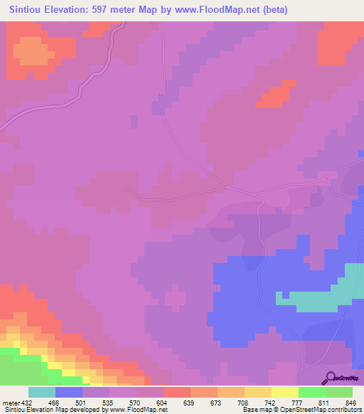 Sintiou,Guinea Elevation Map