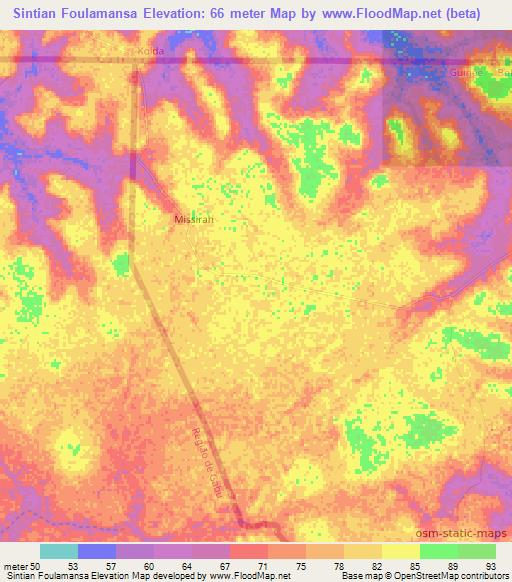 Sintian Foulamansa,Guinea Elevation Map