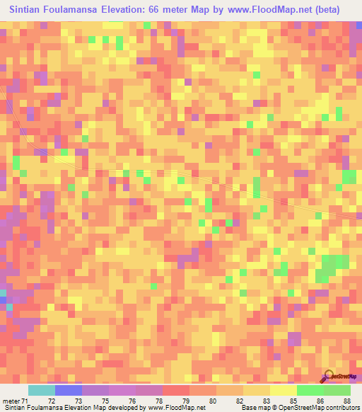 Sintian Foulamansa,Guinea Elevation Map