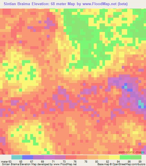 Sintian Braima,Guinea Elevation Map