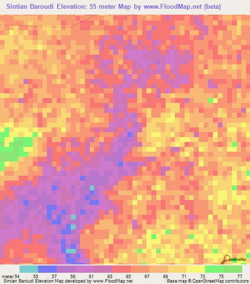 Sintian Baroudi,Guinea Elevation Map