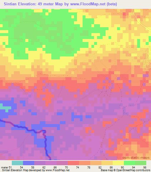 Sintian,Guinea Elevation Map