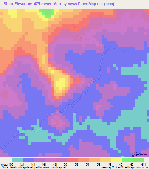 Sinta,Guinea Elevation Map