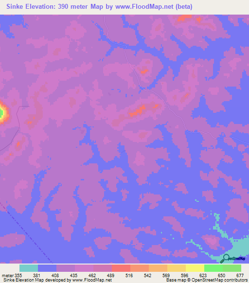 Sinke,Guinea Elevation Map