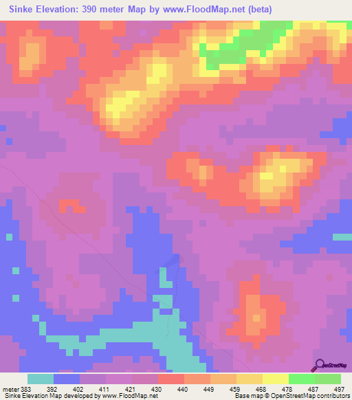 Sinke,Guinea Elevation Map