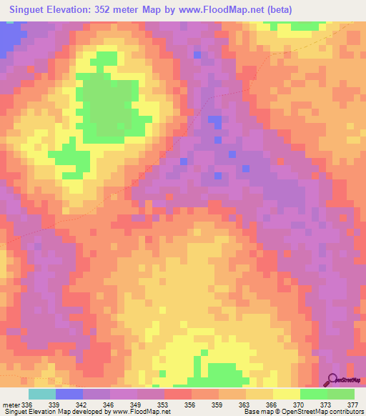 Singuet,Guinea Elevation Map