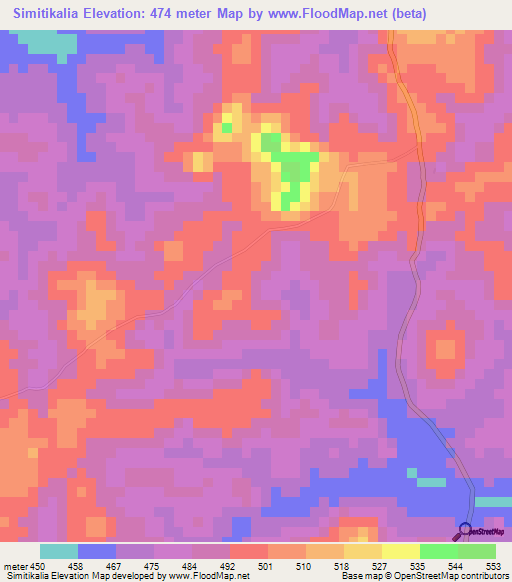 Simitikalia,Guinea Elevation Map