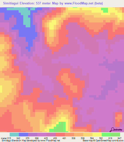 Simitiagui,Guinea Elevation Map