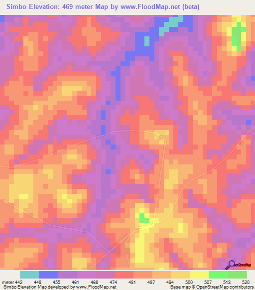 Simbo,Guinea Elevation Map