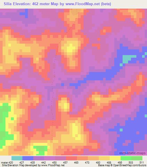 Silia,Guinea Elevation Map