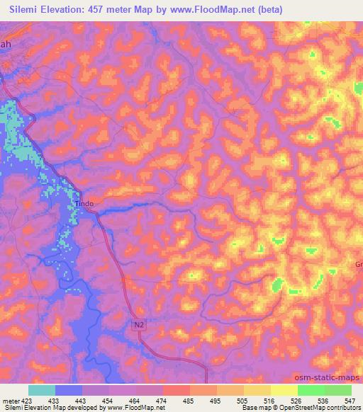 Silemi,Guinea Elevation Map